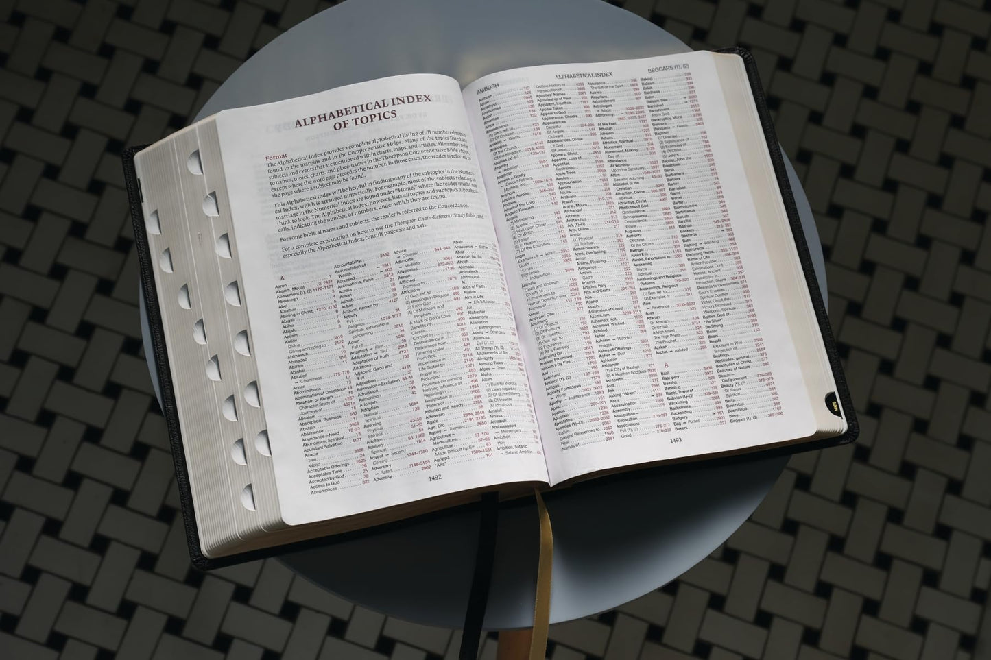 ESV, Thompson Chain-Reference Bible, Large Print, Leathersoft, Black, Red Letter, Thumb Indexed