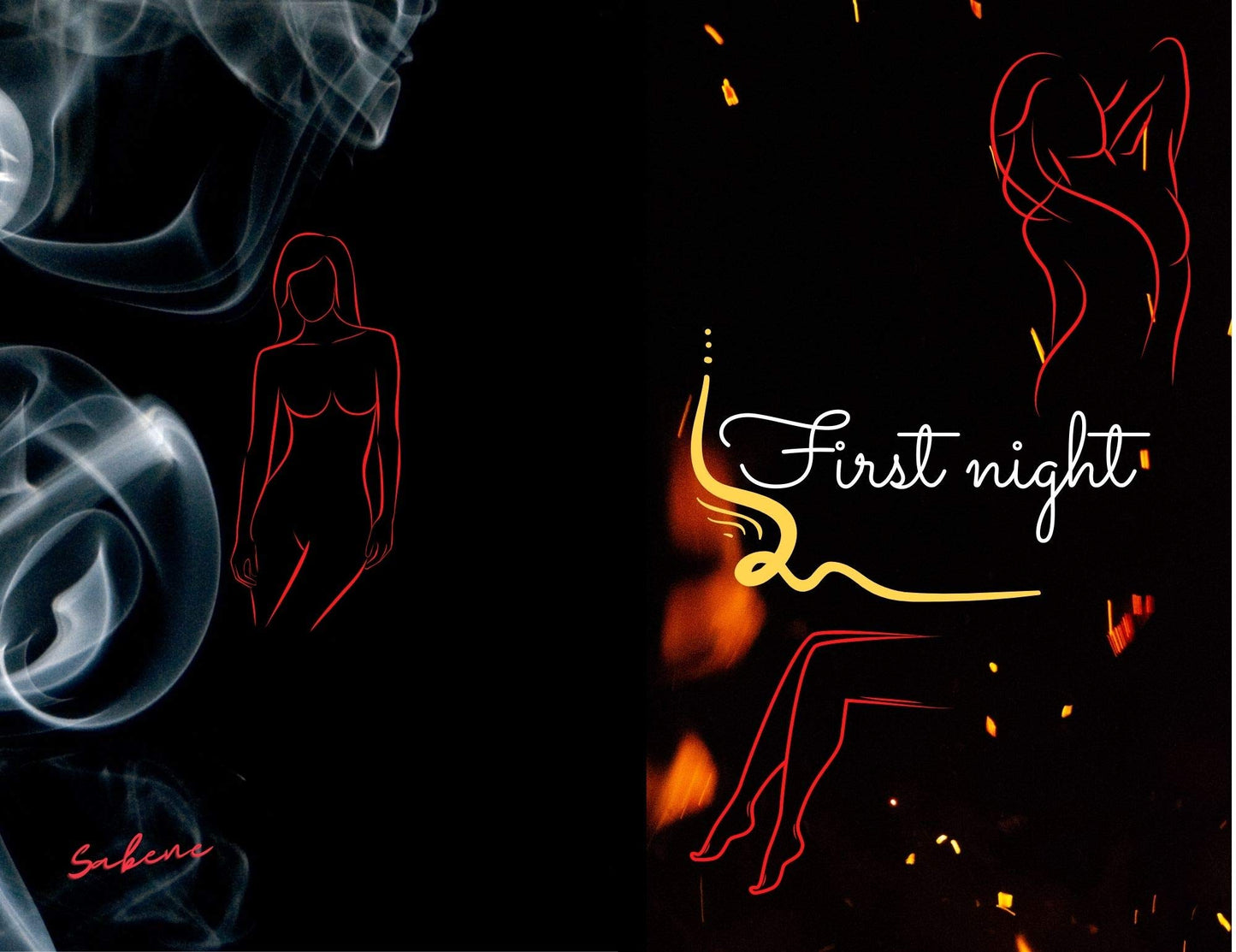 First night: First nghit is a book with size of 5,06 × 7,81 in (12,85 × 19,84 cm) and cream 40 page with beautiful cover and lovely story.