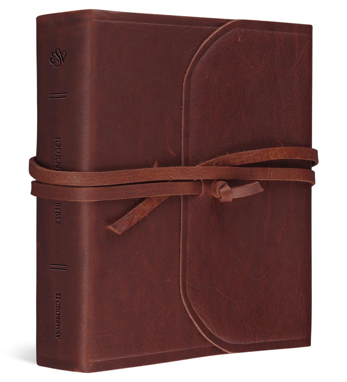 ESV Journaling Study Bible (Natural Leather, Brown, Flap with Strap): Holy Bible, English Standard Version