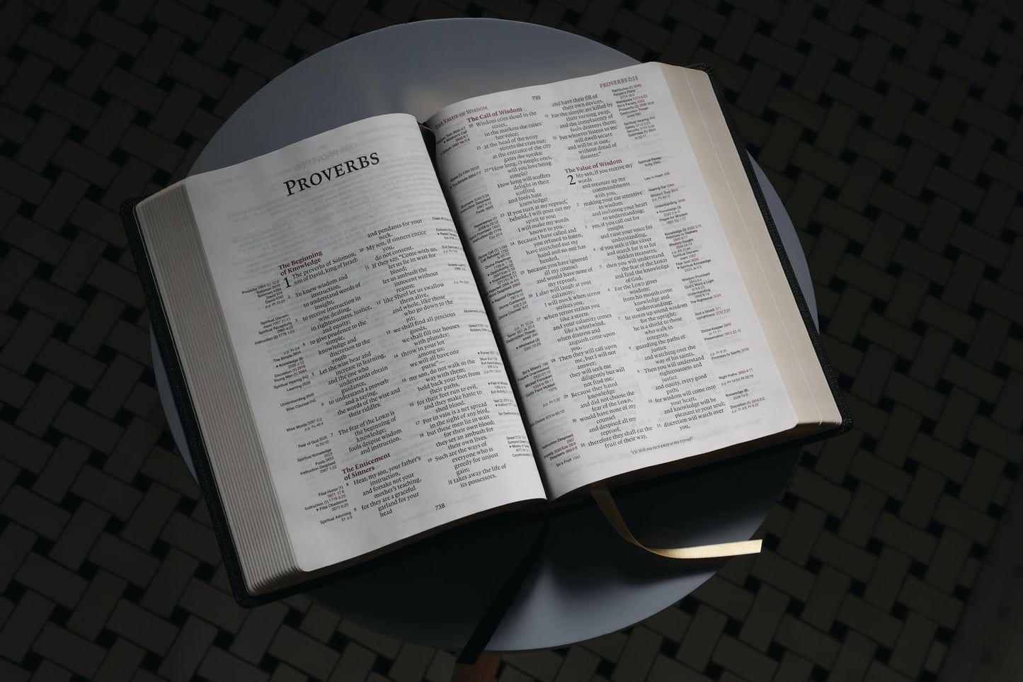 ESV, Thompson Chain-Reference Bible, Large Print, Leathersoft, Black, Red Letter