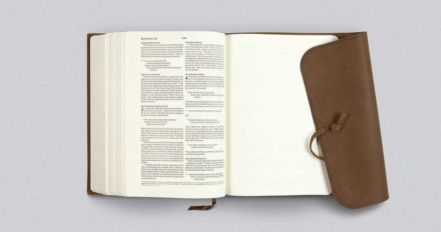 ESV Journaling Bible, Interleaved Edition (Brown, Flap with Strap)
