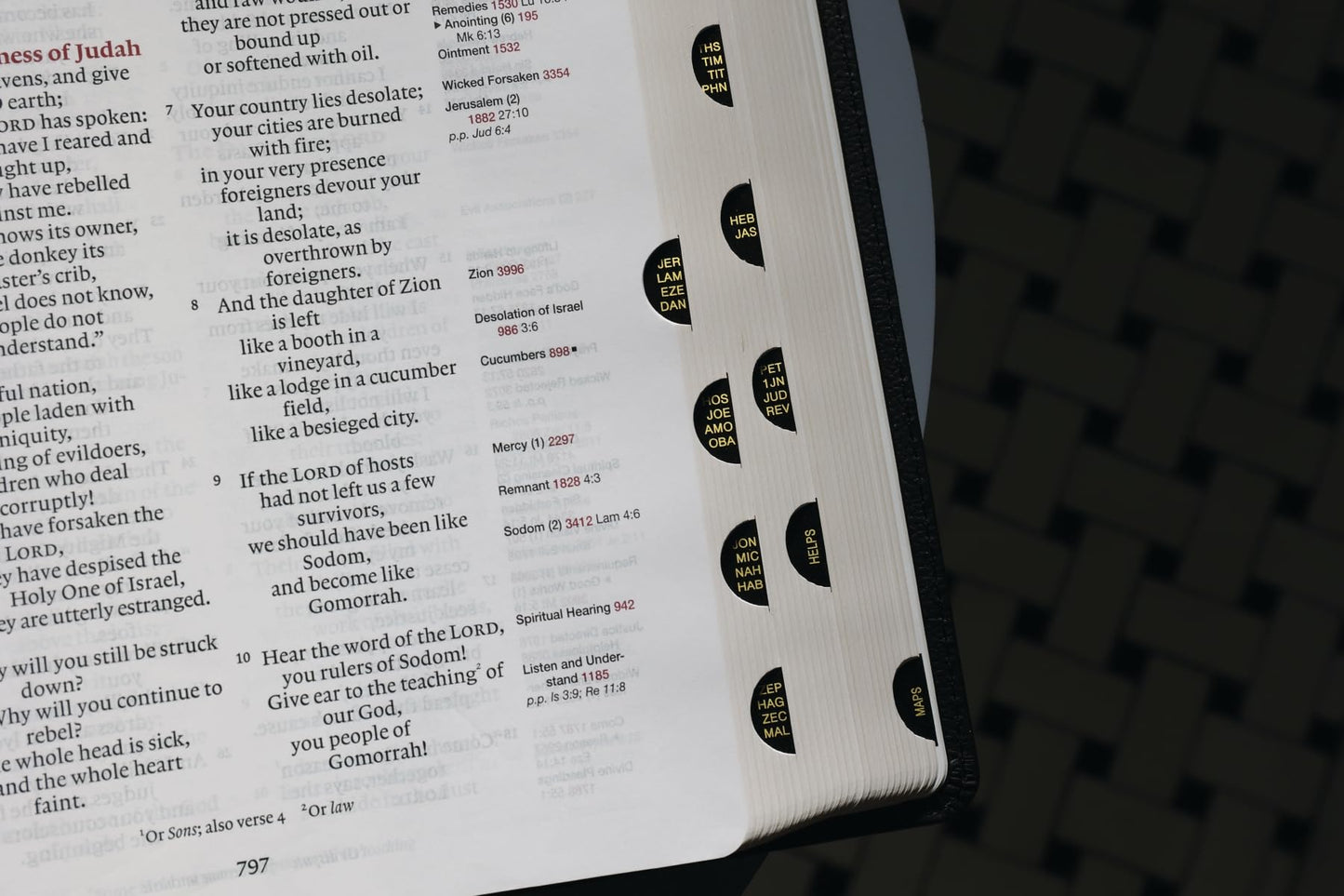 ESV, Thompson Chain-Reference Bible, Large Print, Leathersoft, Black, Red Letter, Thumb Indexed