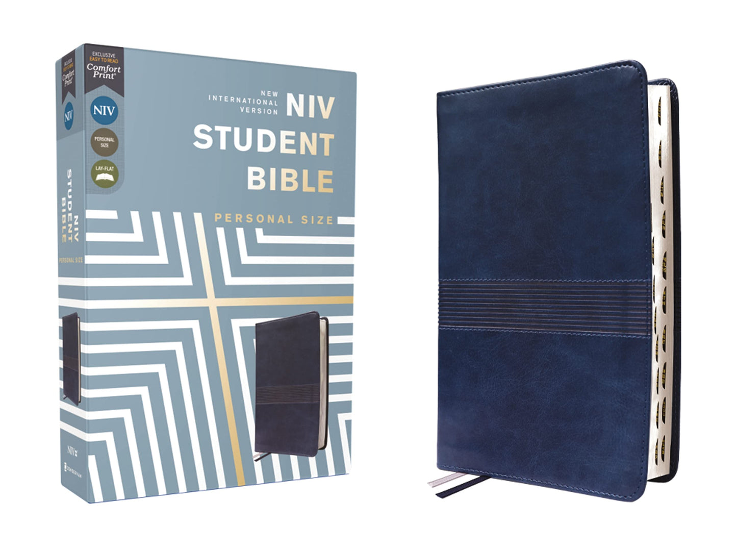 NIV, Student Bible, Personal Size, Leathersoft, Navy, Thumb Indexed, Comfort Print