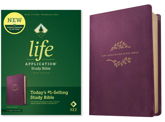 NLT Life Application Study Bible, Third Edition (LeatherLike, Purple, Red Letter)