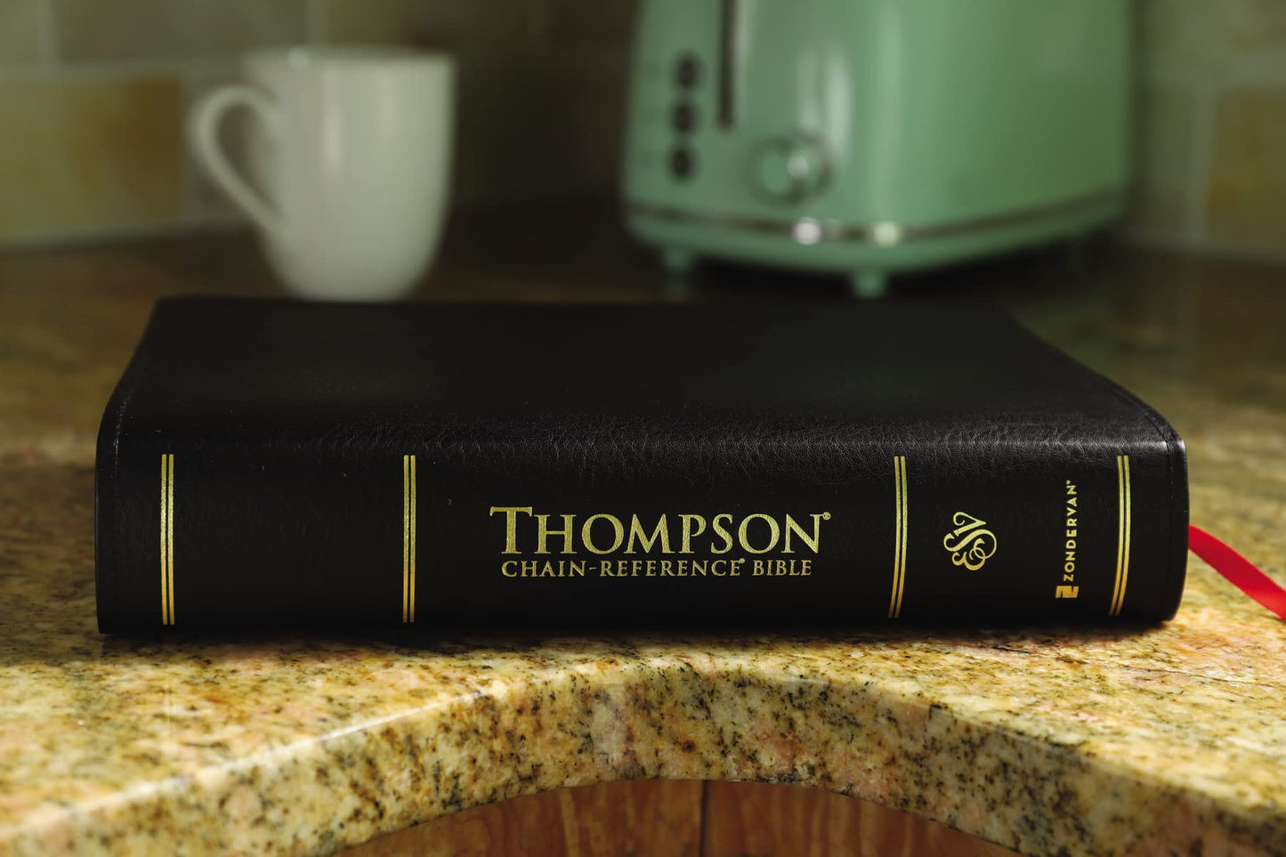 ESV, Thompson Chain-Reference Bible, Bonded Leather, Black, Red Letter, Thumb Indexed