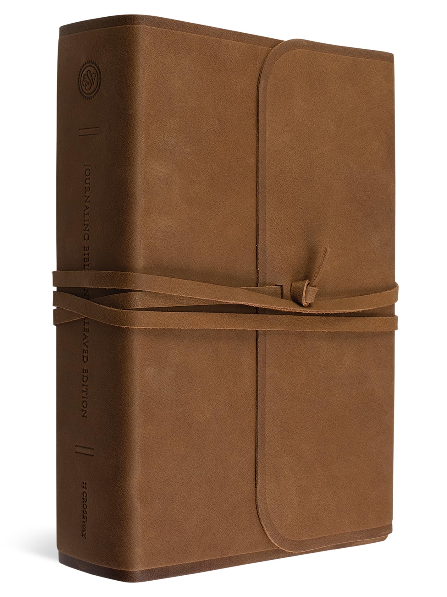 ESV Journaling Bible, Interleaved Edition (Brown, Flap with Strap)