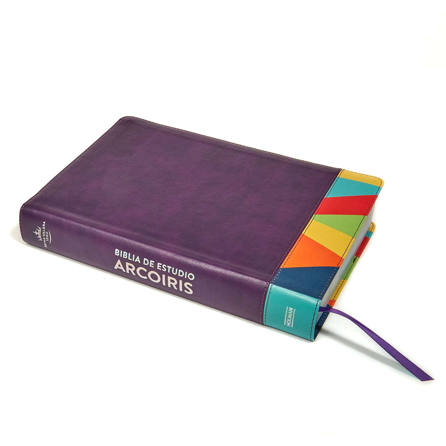 Reina Valera 1960 Biblia de Estudio Arcoíris, morado/multicolor | RVR 1960 Rainbow Study Bible Purple/multicolor LeatherTouch (Spanish Edition)
