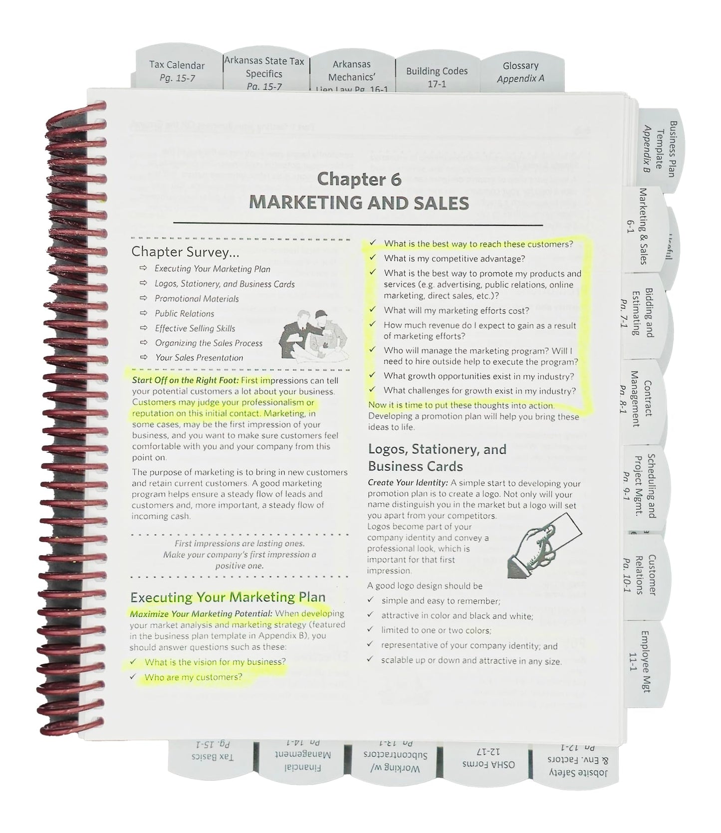 Highlighted and Tabbed - NASCLA Contractors Guide to Business, Law and Project Management, Arkansas 8th Edition - from Exam Books