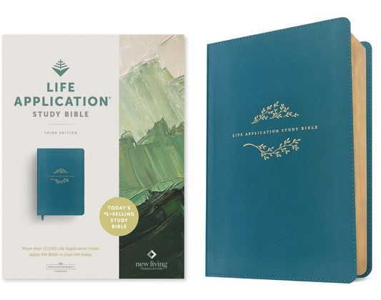 NLT Life Application Study Bible, Third Edition (LeatherLike, Teal Blue, Red Letter)