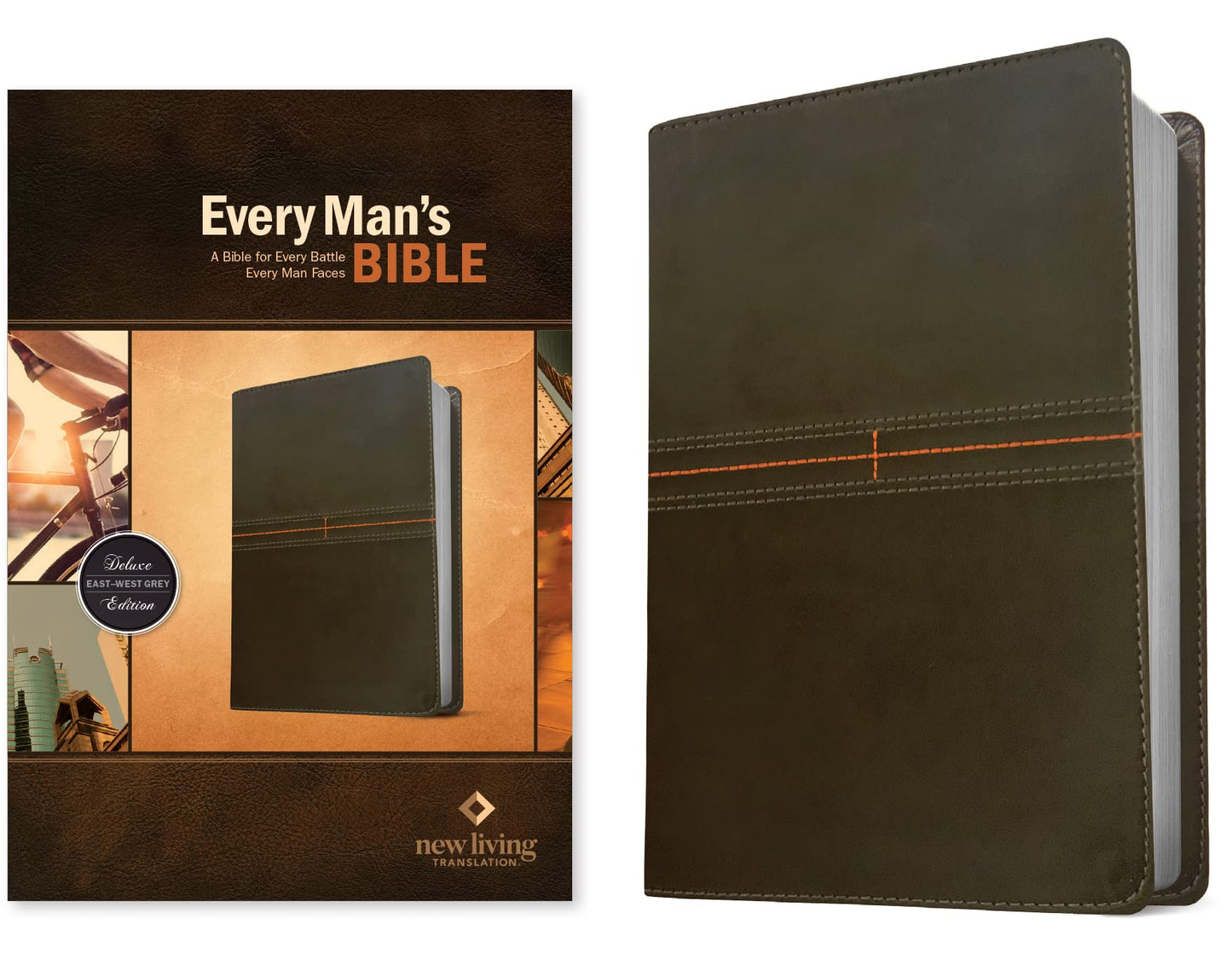 Every Man's Bible NLT (LeatherLike, East–West Grey)