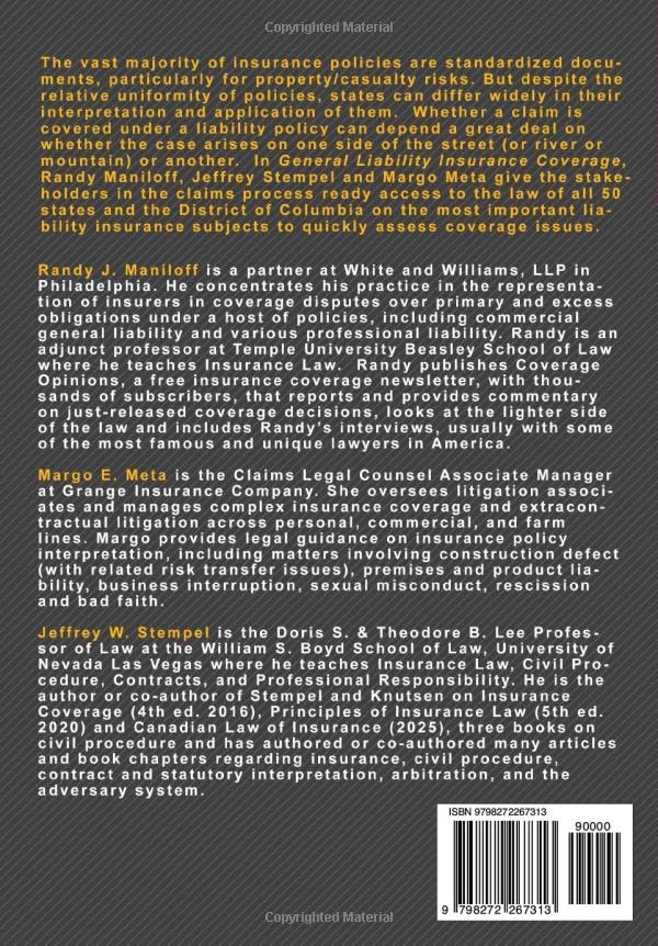 General Liability Insurance Coverage: Key Issues in Every State Volume II