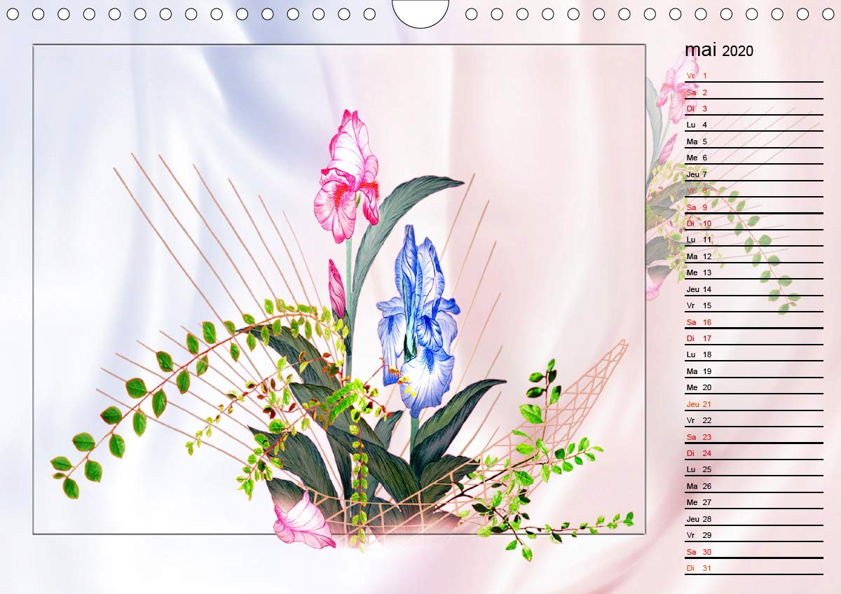 Fleurs La langue de la joie 2020: Dessins au crayon de couleur (Calvendo Art) (French Edition)