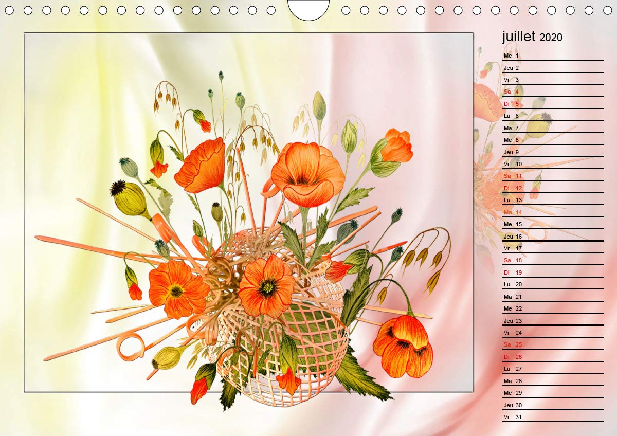 Fleurs La langue de la joie 2020: Dessins au crayon de couleur (Calvendo Art) (French Edition)