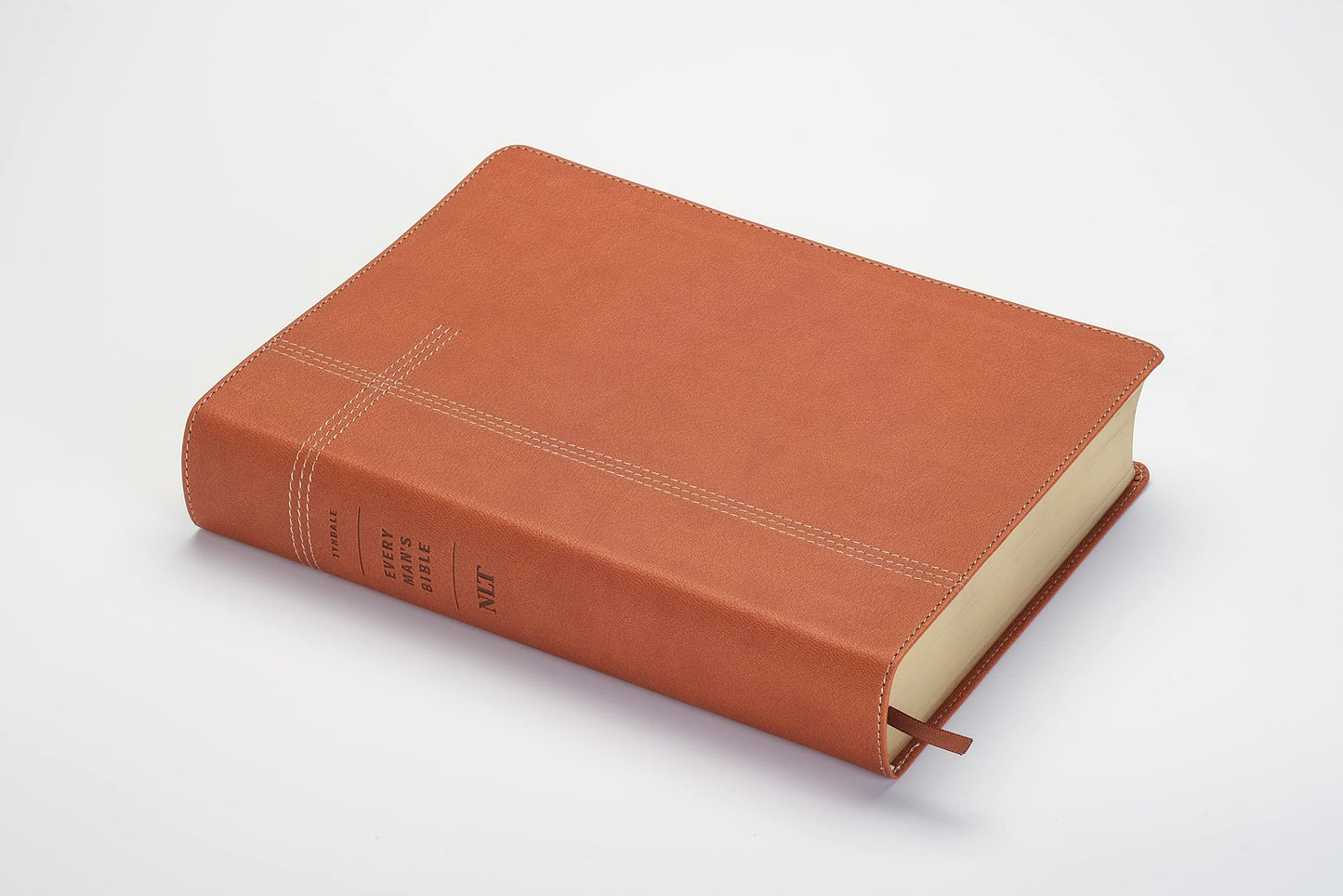 Every Man's Bible NLT, Large Print (LeatherLike, Pursuit Saddle Tan, Indexed)