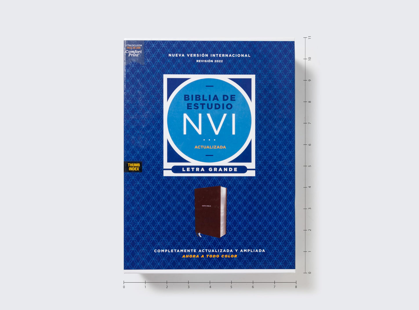 NVI, Biblia de Estudio actualizada, Revisión 2022, Leathersoft, Café, Letra grande, Interior a color, Palabras de Jesús en Rojo, con Índice, Comfort Print (Spanish Edition)