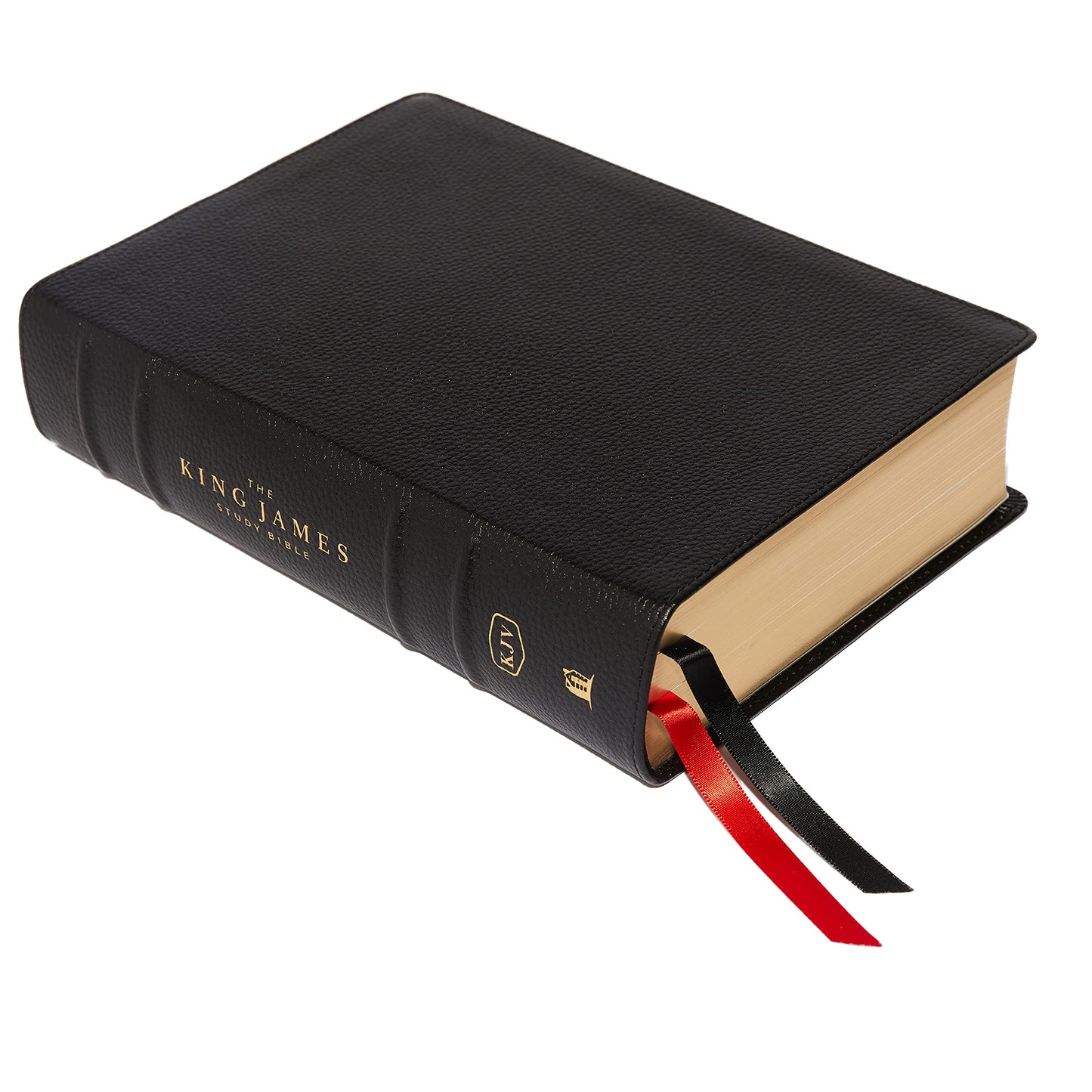 KJV, The King James Study Bible, Genuine Leather, Black, Thumb Indexed, Red Letter, Full-Color Edition: Holy Bible, King James Version