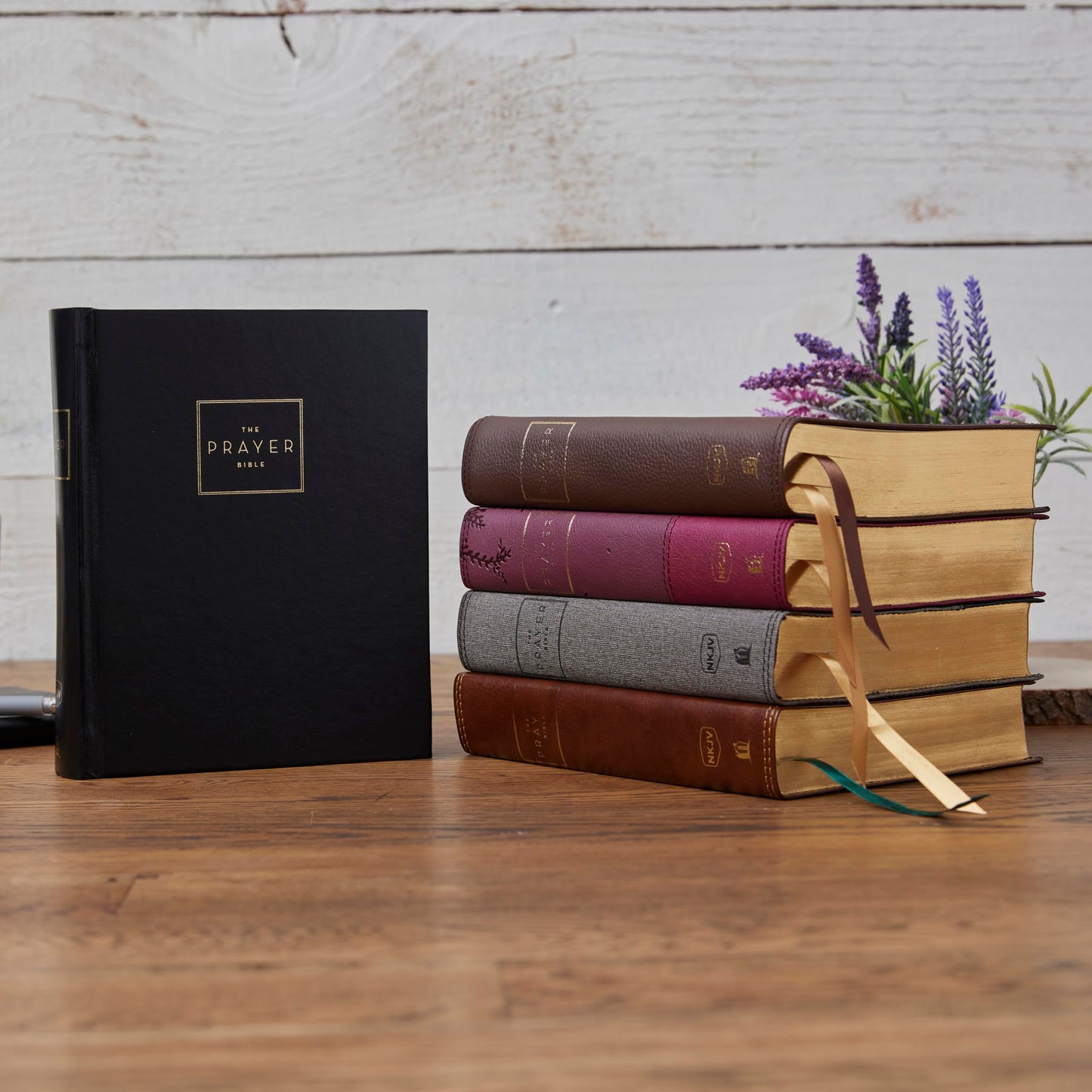 The Prayer Bible: Pray God’s Word Cover to Cover (NKJV, Brown Genuine Leather, Red Letter, Comfort Print)