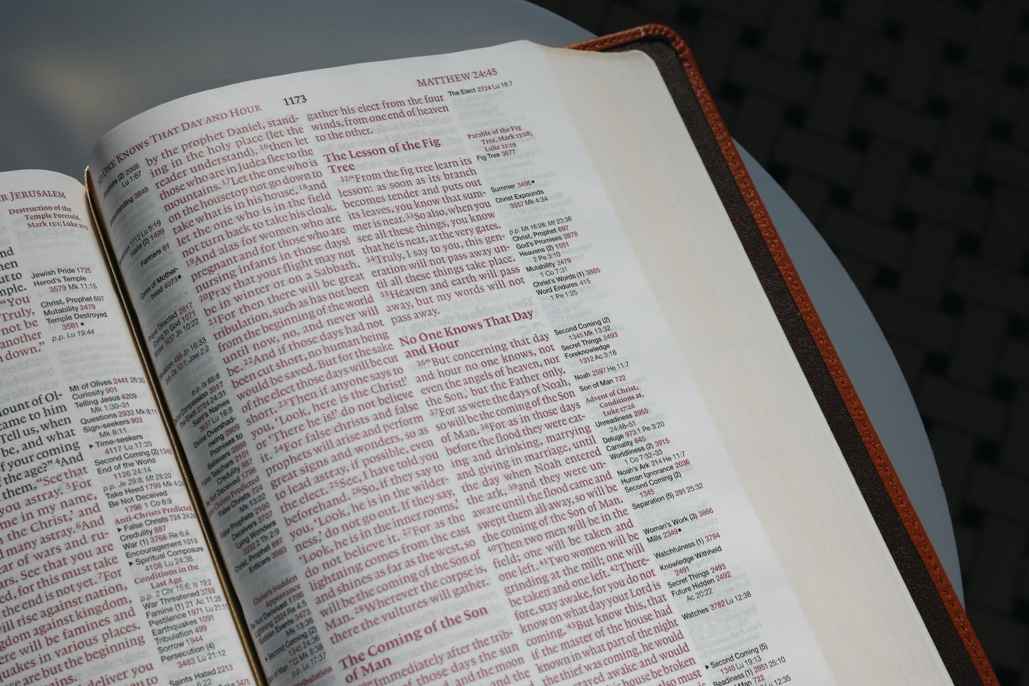 ESV, Thompson Chain-Reference Bible, Genuine Leather, Calfskin, Tan, Red Letter