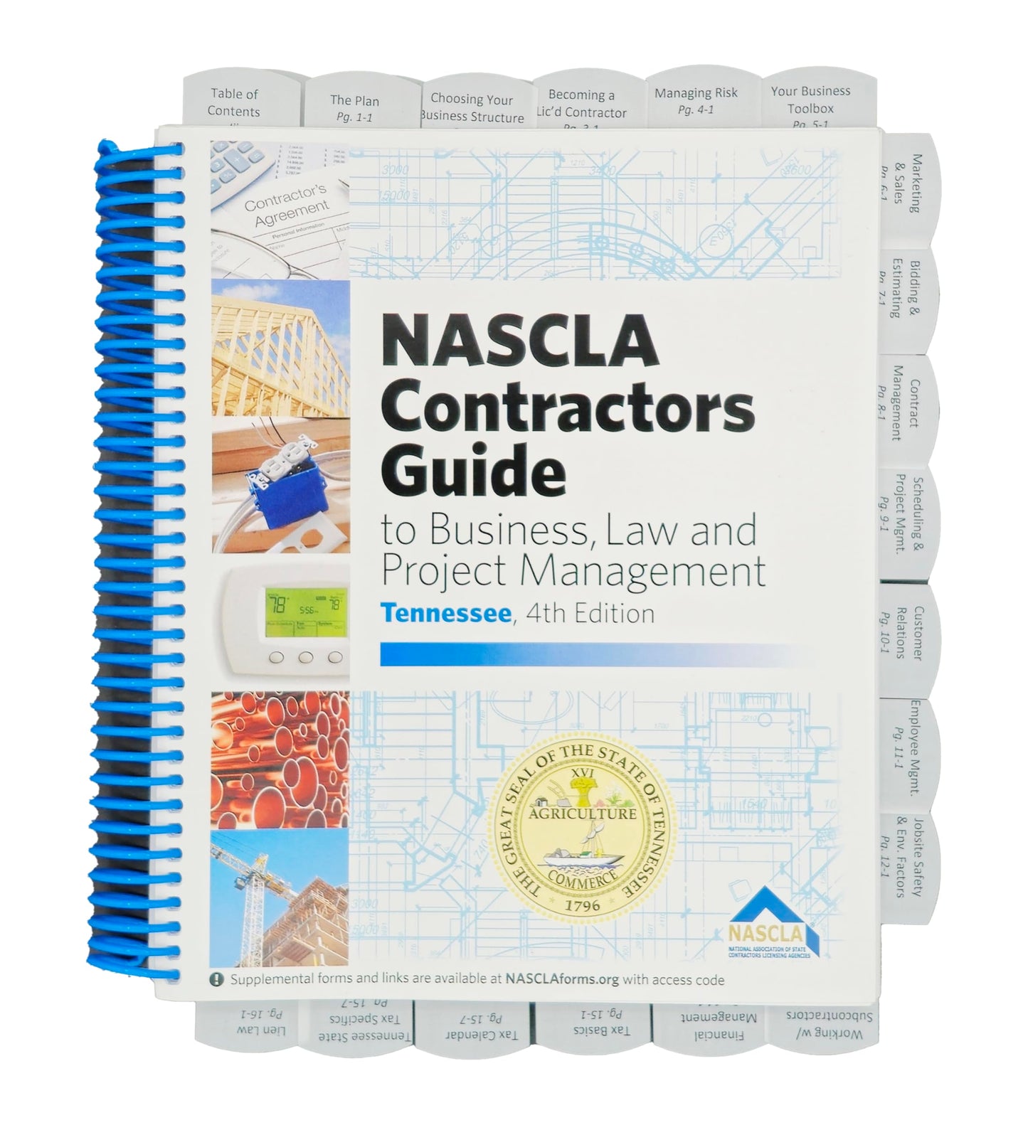 Highlighted and Tabbed - NASCLA Contractors Guide to Business, Law and Project Management, Tennessee 4th Edition - from Exam Books