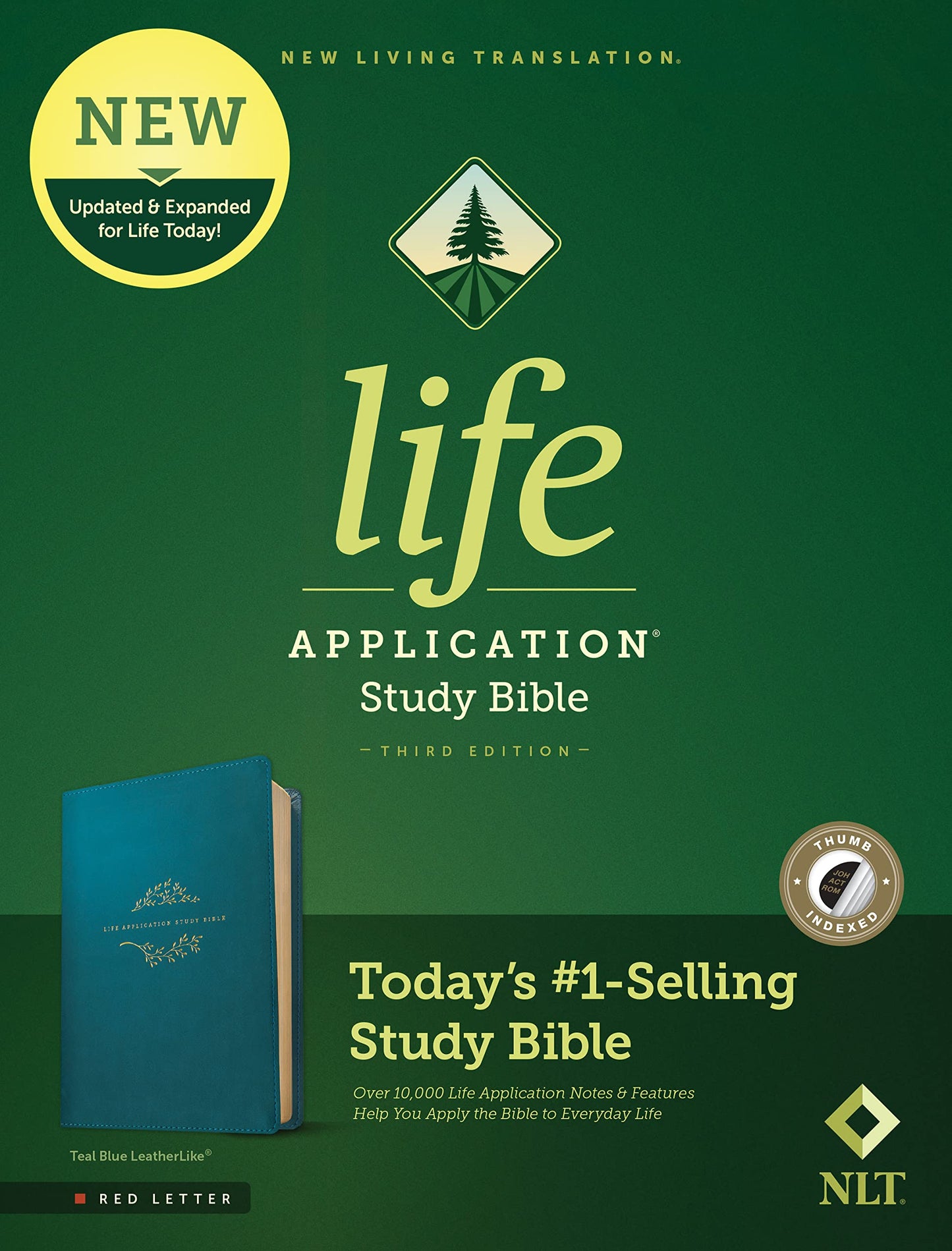 NLT Life Application Study Bible, Third Edition (LeatherLike, Teal Blue, Indexed, Red Letter)
