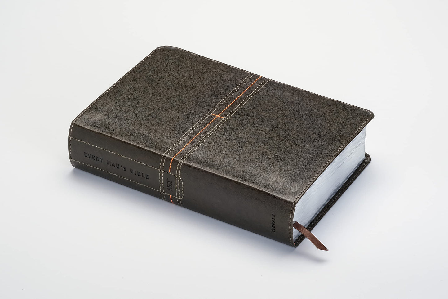 Every Man's Bible NLT (LeatherLike, East–West Grey, Indexed)