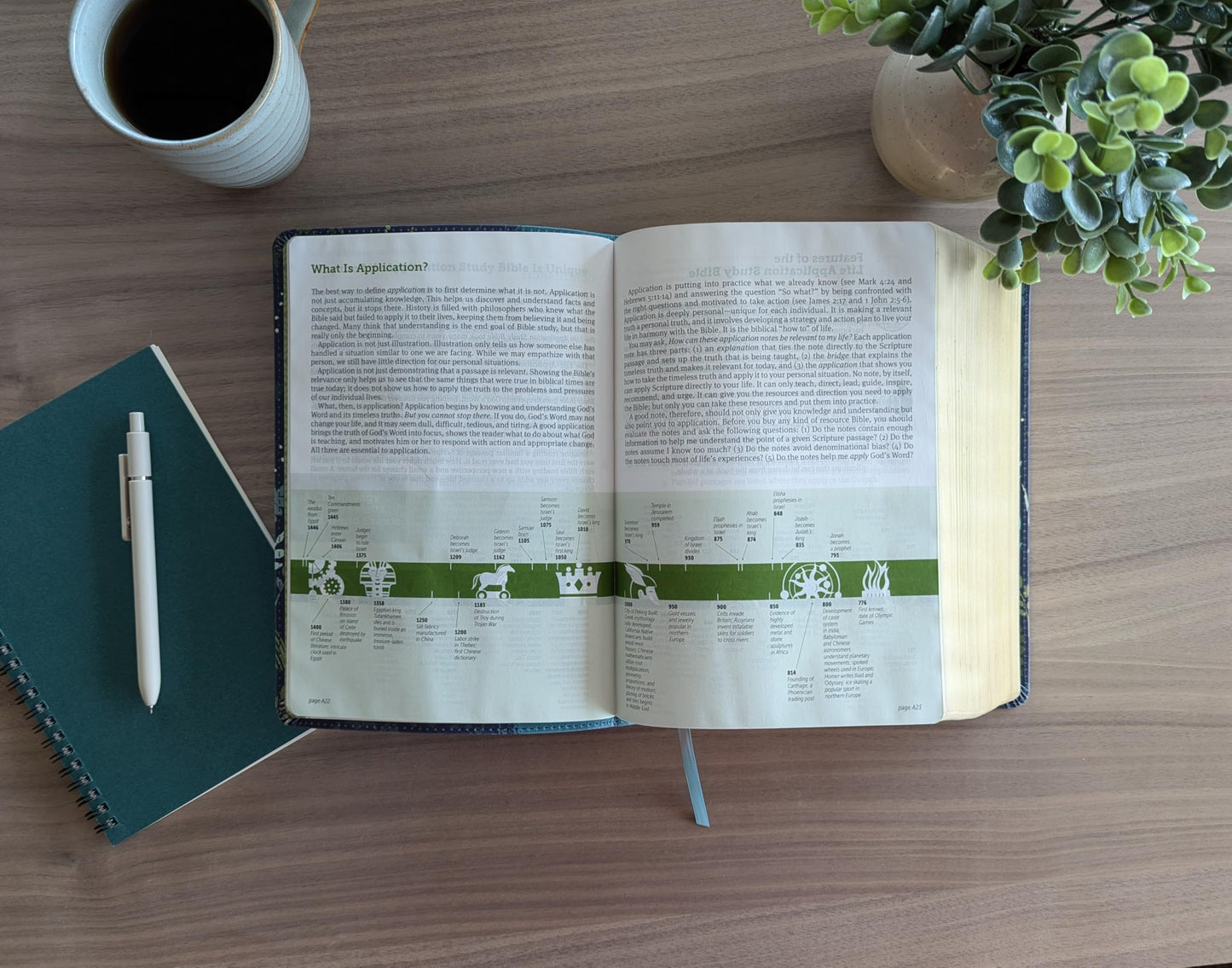 NLT Life Application Study Bible, Third Edition, Large Print (LeatherLike, Meadow Teal, Red Letter)