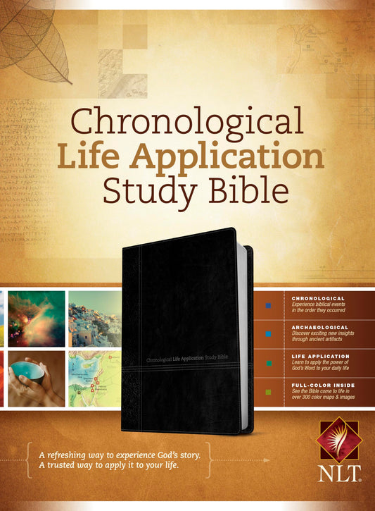 NLT Chronological Life Application Study Bible, TuTone (LeatherLike, Black/Onyx)