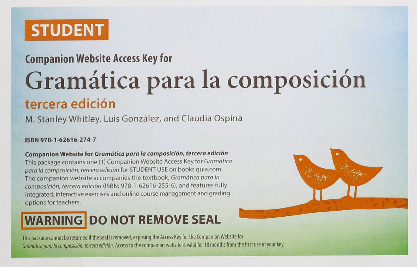 Gramática para la composición, Student's Bundle: Book + Website Access Card