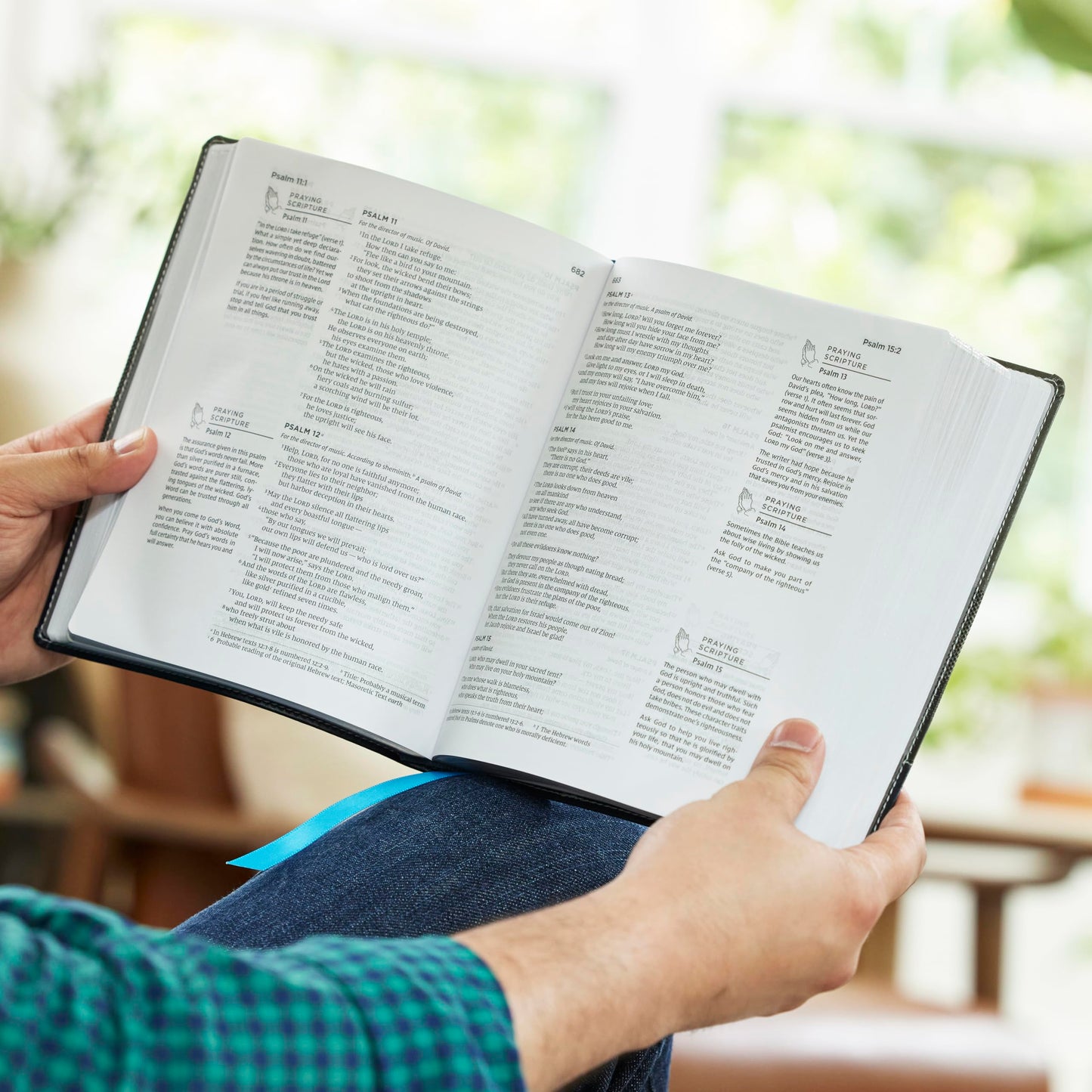 The Prayer Bible: Pray God’s Word Cover to Cover (NIV, Black/Gray Leathersoft, Red Letter, Comfort Print)