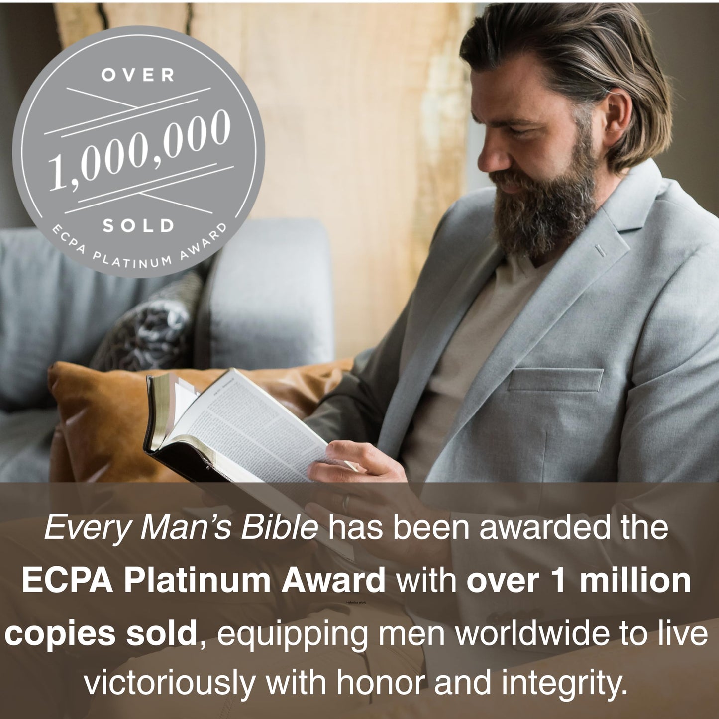 Every Man's Bible NIV, Large Print, TuTone (LeatherLike, Black/Tan, Indexed)