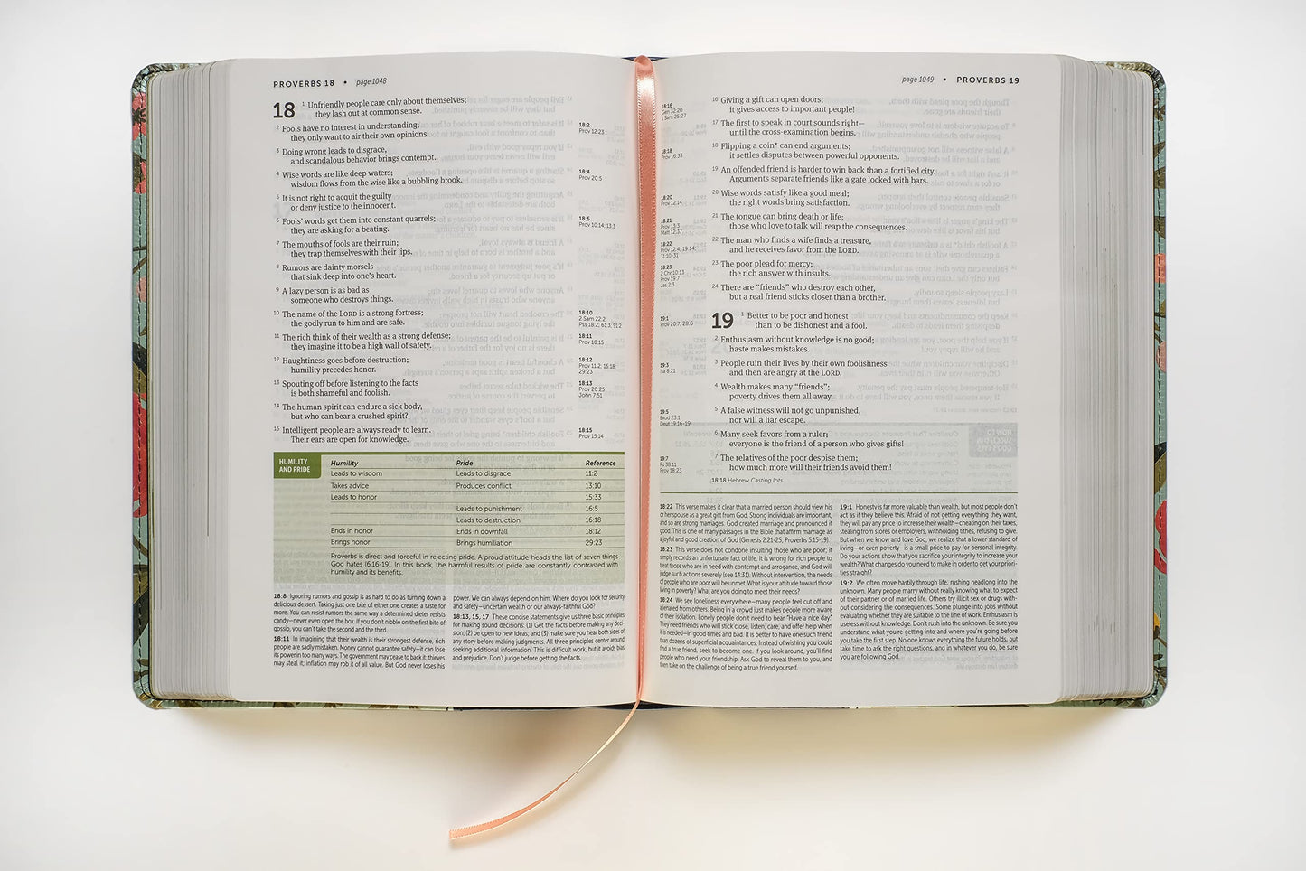 NLT Life Application Study Bible, Third Edition (LeatherLike, Teal Floral, Red Letter)