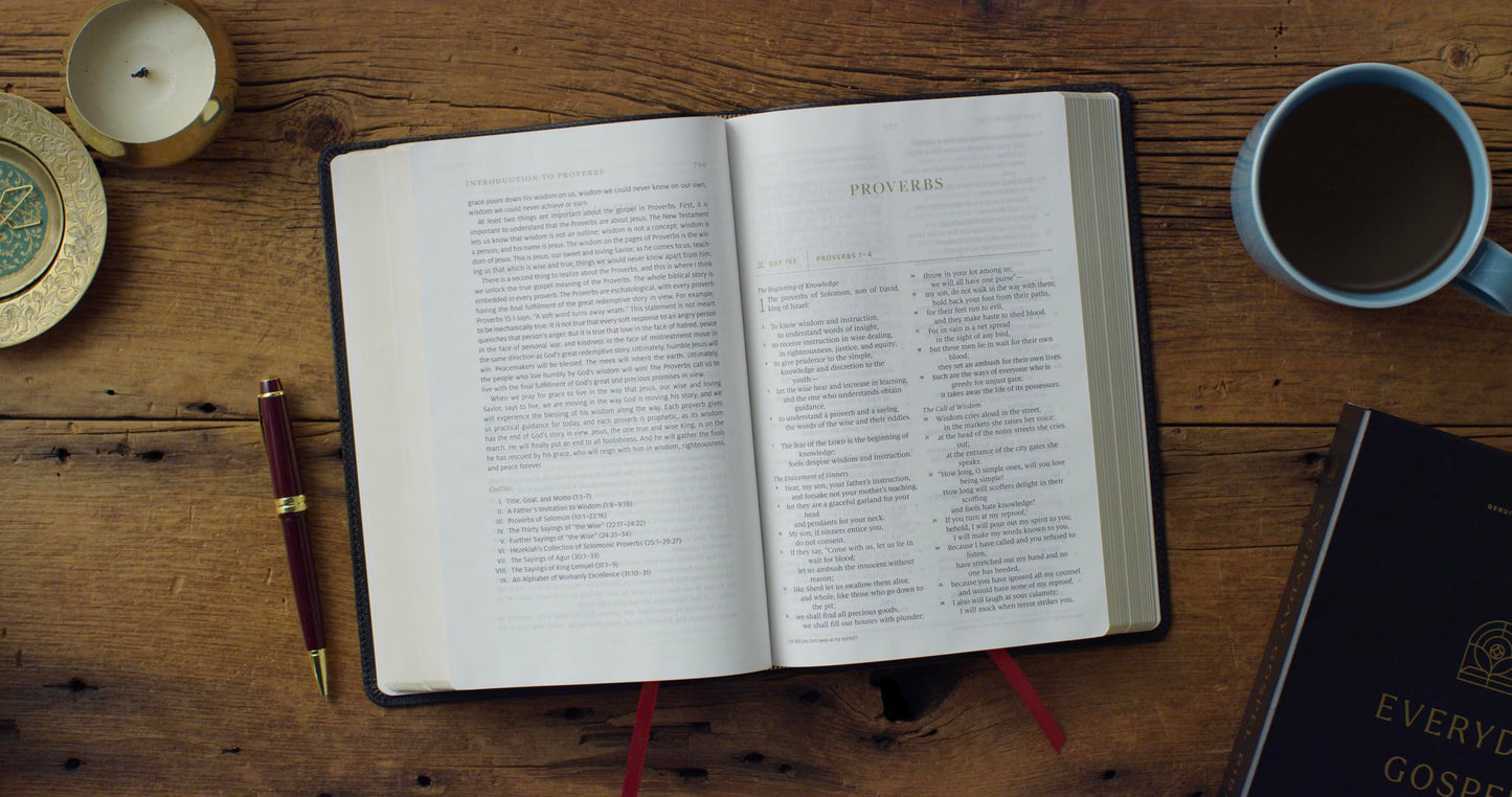 ESV Everyday Gospel Bible: Connecting Scripture to All of Life (Genuine Leather, Black)