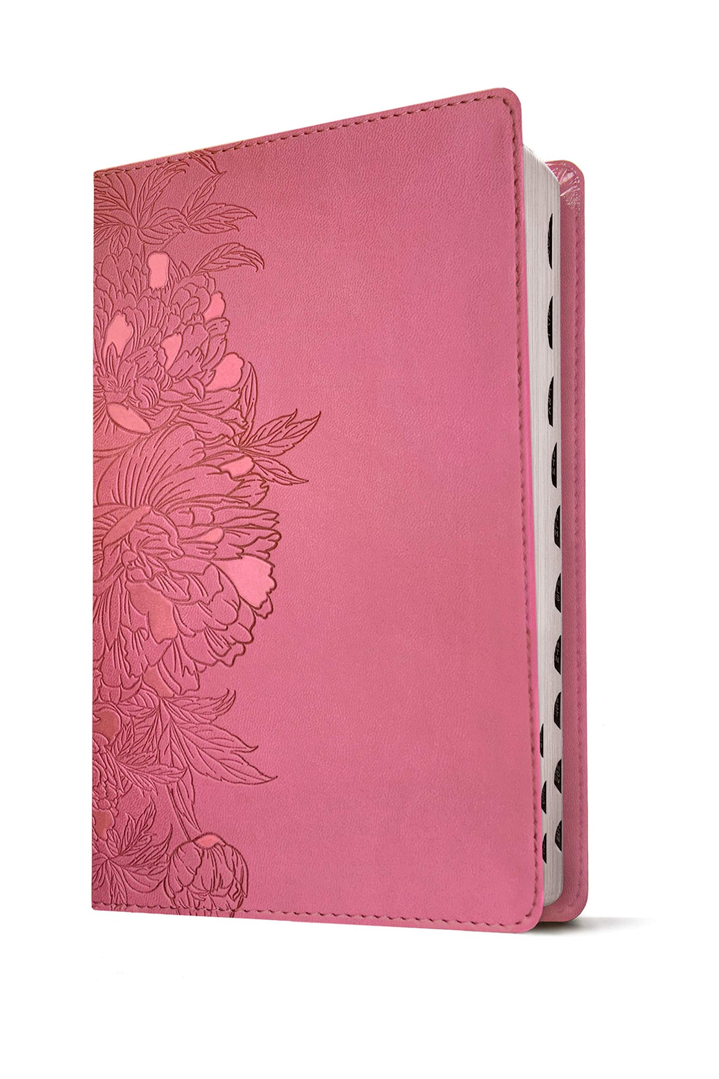 NLT Large Print Thinline Reference Bible, Filament Enabled (LeatherLike, Peony Pink, Indexed, Red Letter)