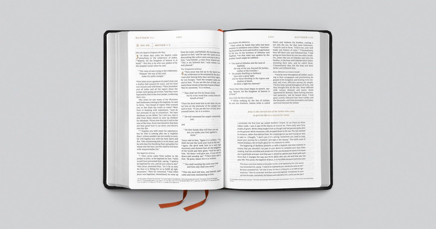 ESV Everyday Gospel Bible: Connecting Scripture to All of Life (Genuine Leather, Black)