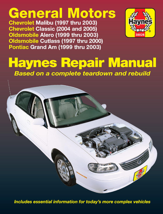 General Motors Malibu, Classic, Alero, Cutlass, Grand Am 1997 thru 2003 Haynes Repair Manual: Chevrolet Malibu (1997 thru 2003) Chevrolet Classic ... (1997-2000) Pontiac Grand Am (1999 thru 2003)