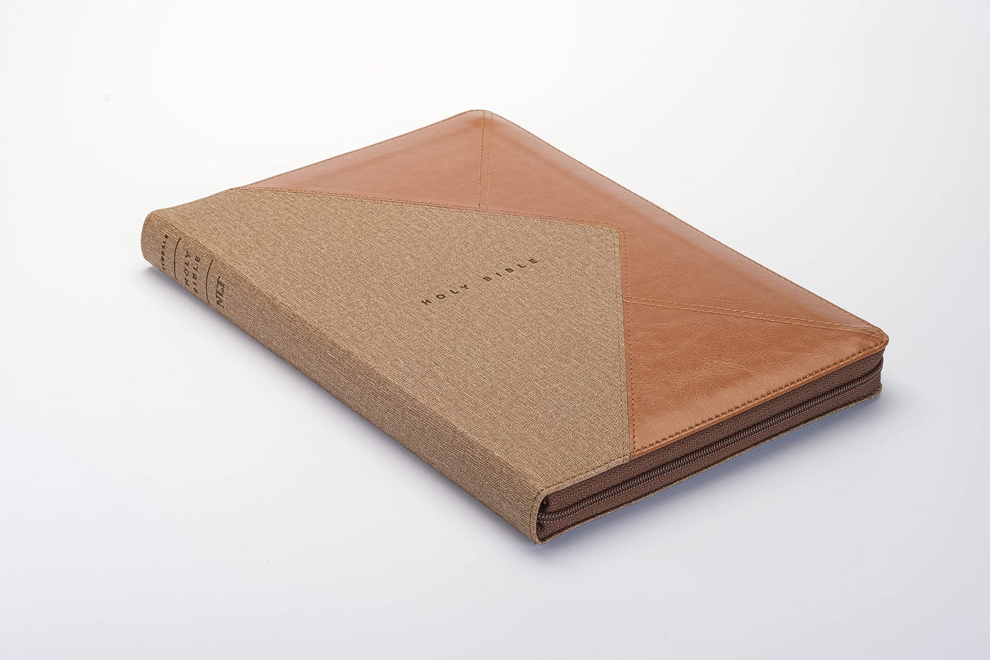 NLT Large Print Thinline Reference Zipper Bible, Filament Enabled (LeatherLike, Messenger Stone & Camel , Indexed, Red Letter)