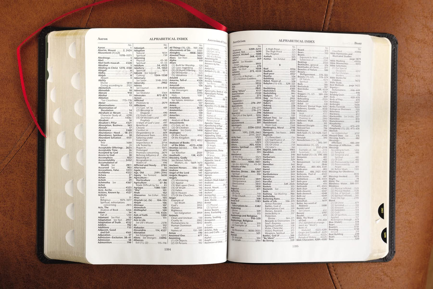 ESV, Thompson Chain-Reference Bible, Bonded Leather, Black, Red Letter, Thumb Indexed