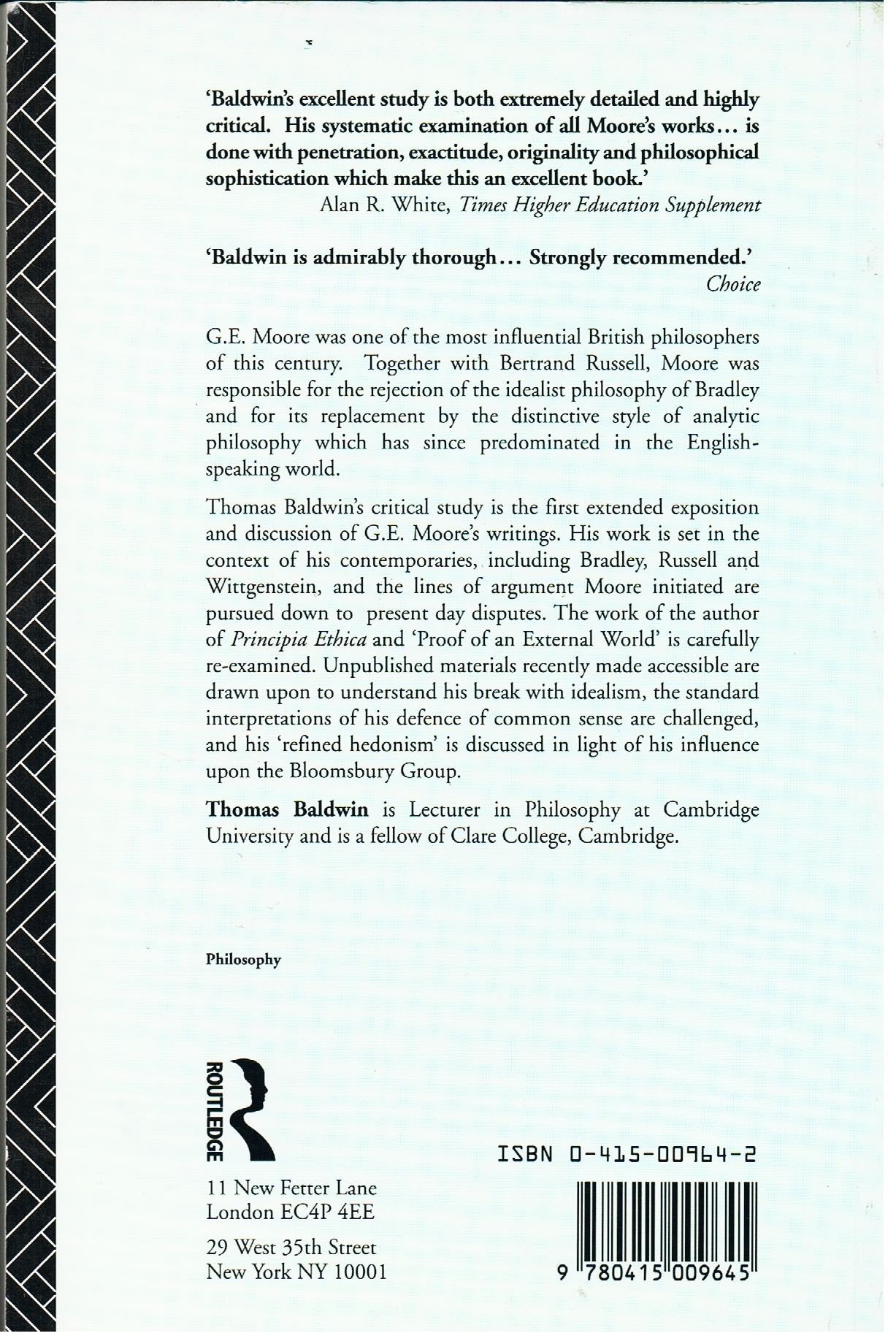 G.E. Moore - Baldwin (Arguments of the Philosophers)