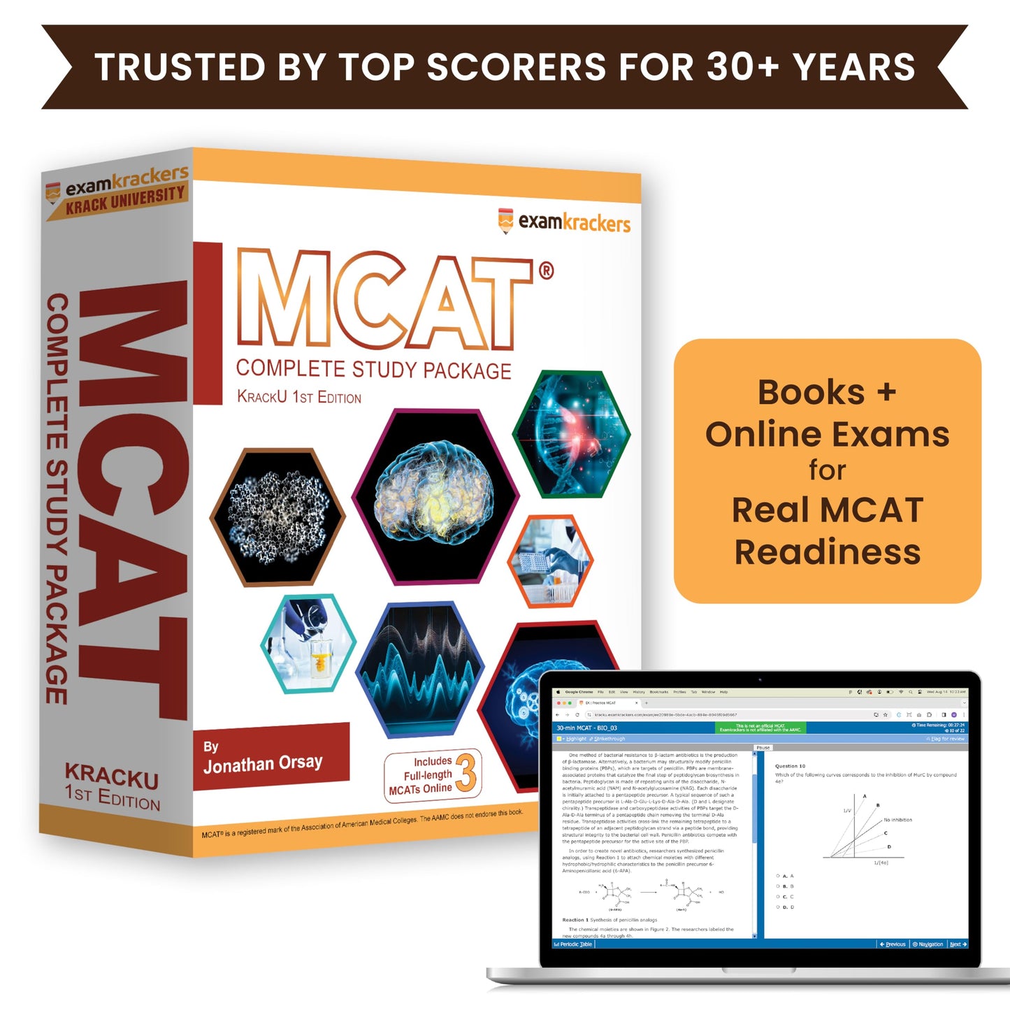 Examkrackers MCAT Complete Study Package, 12th Edition - Krack University (2025-2026): 7 MCAT Prep Books, 3 Full-Length MCATs, and 44 mini-MCATs