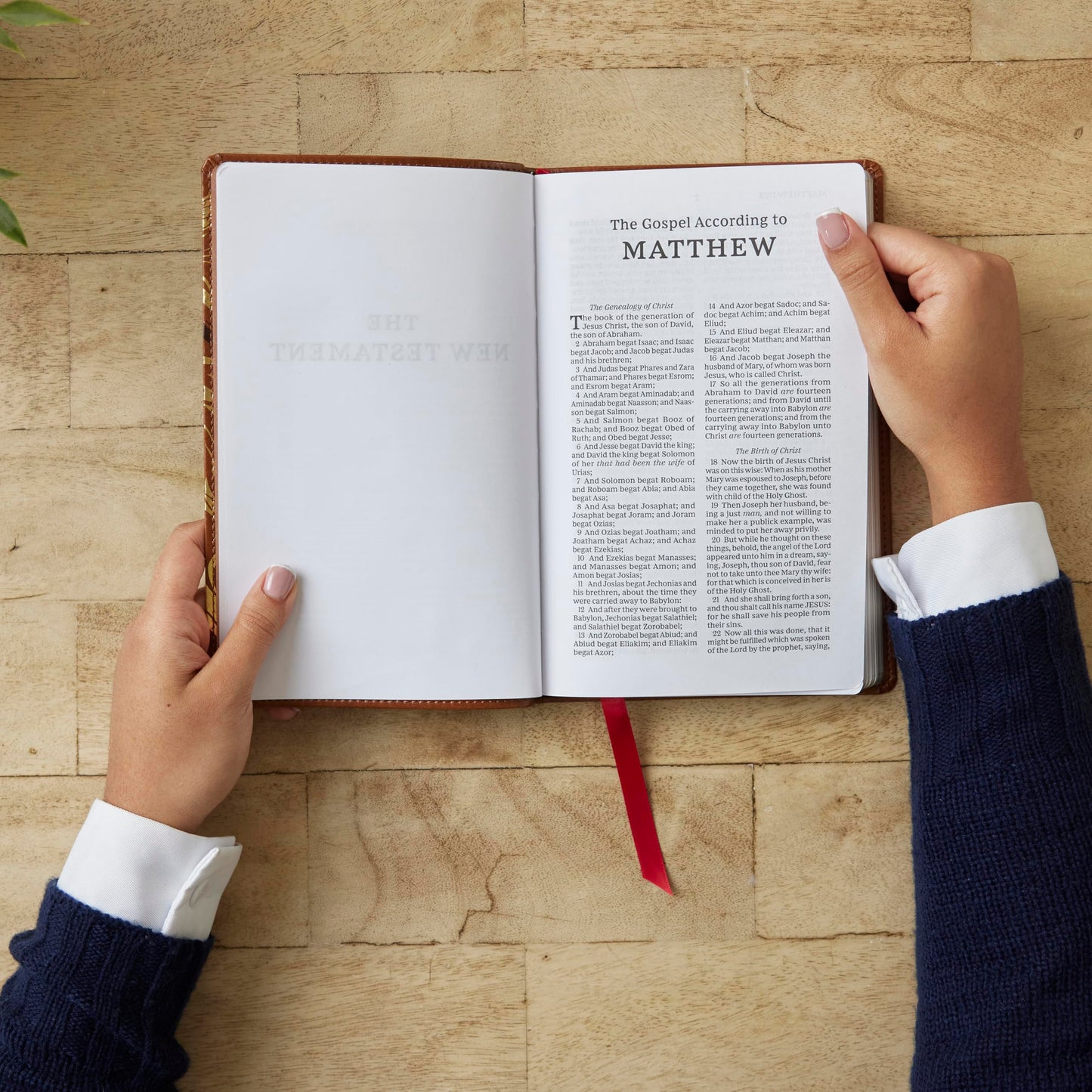 KJV, Personal Size New Testament, Black Genuine Leather, Red Letter, Comfort Print