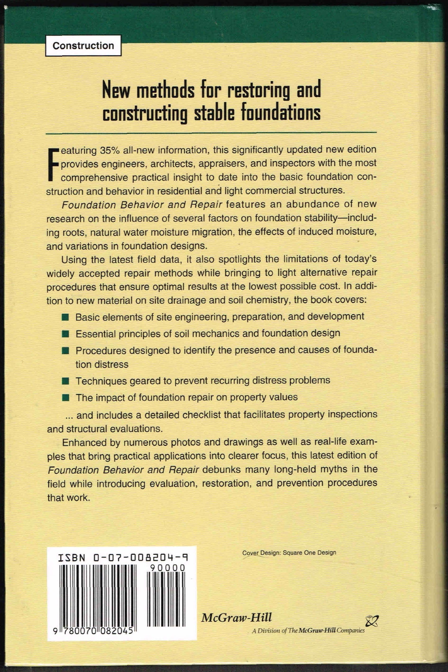 Foundation Behavior and Repair: Residential and Light Construction