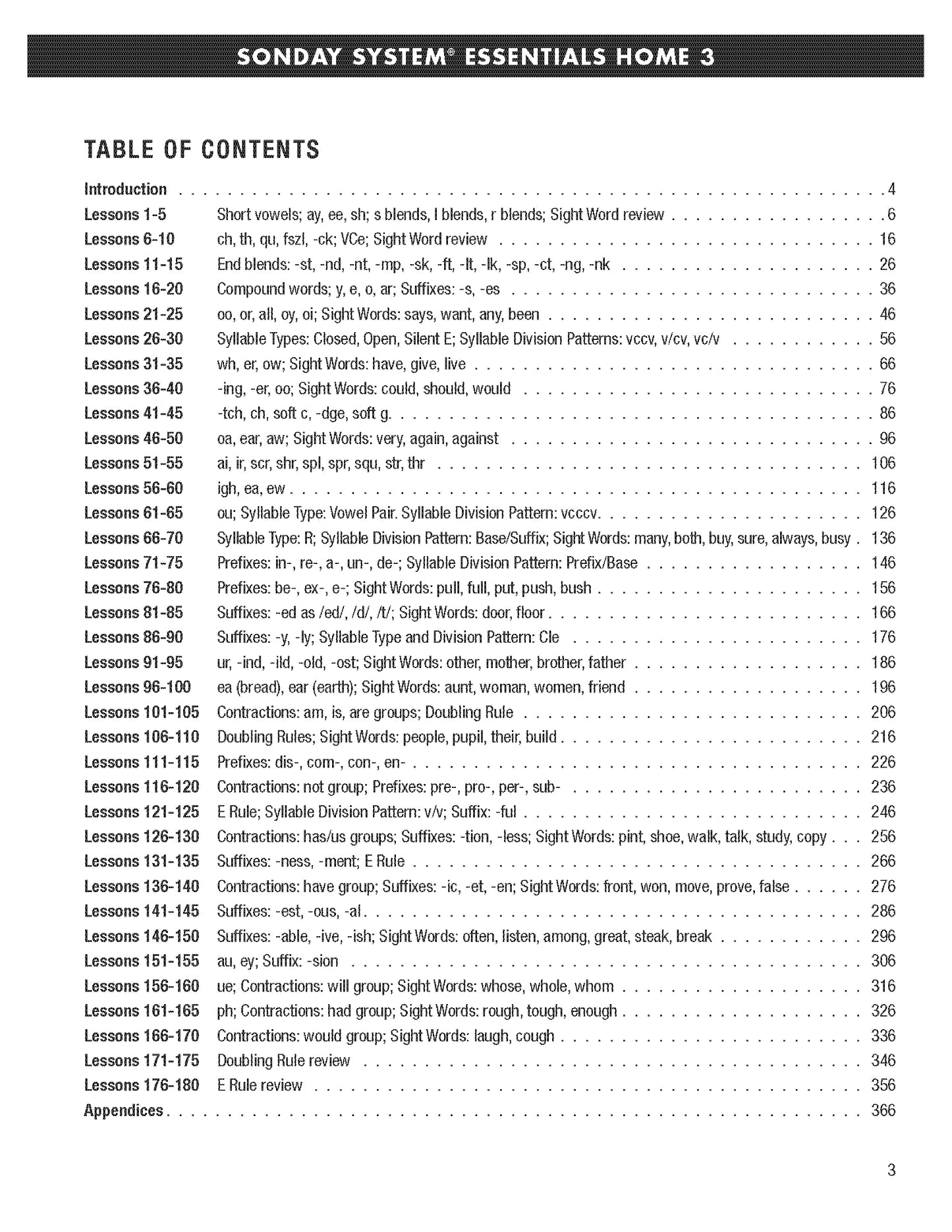 Grade 3 Sonday Systems Essential Home