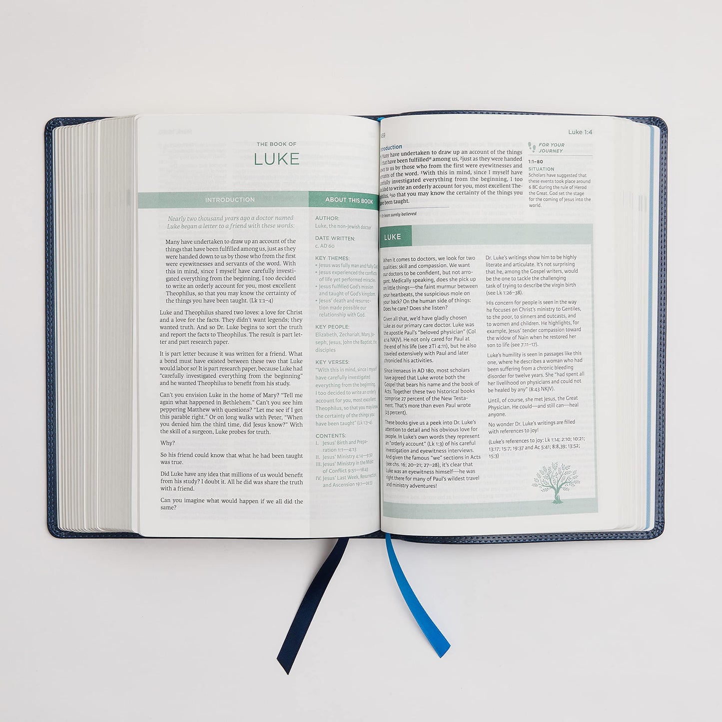 NIV, Lucado Encouraging Word Bible, Leathersoft, Blue, Thumb Indexed, Comfort Print: Holy Bible, New International Version