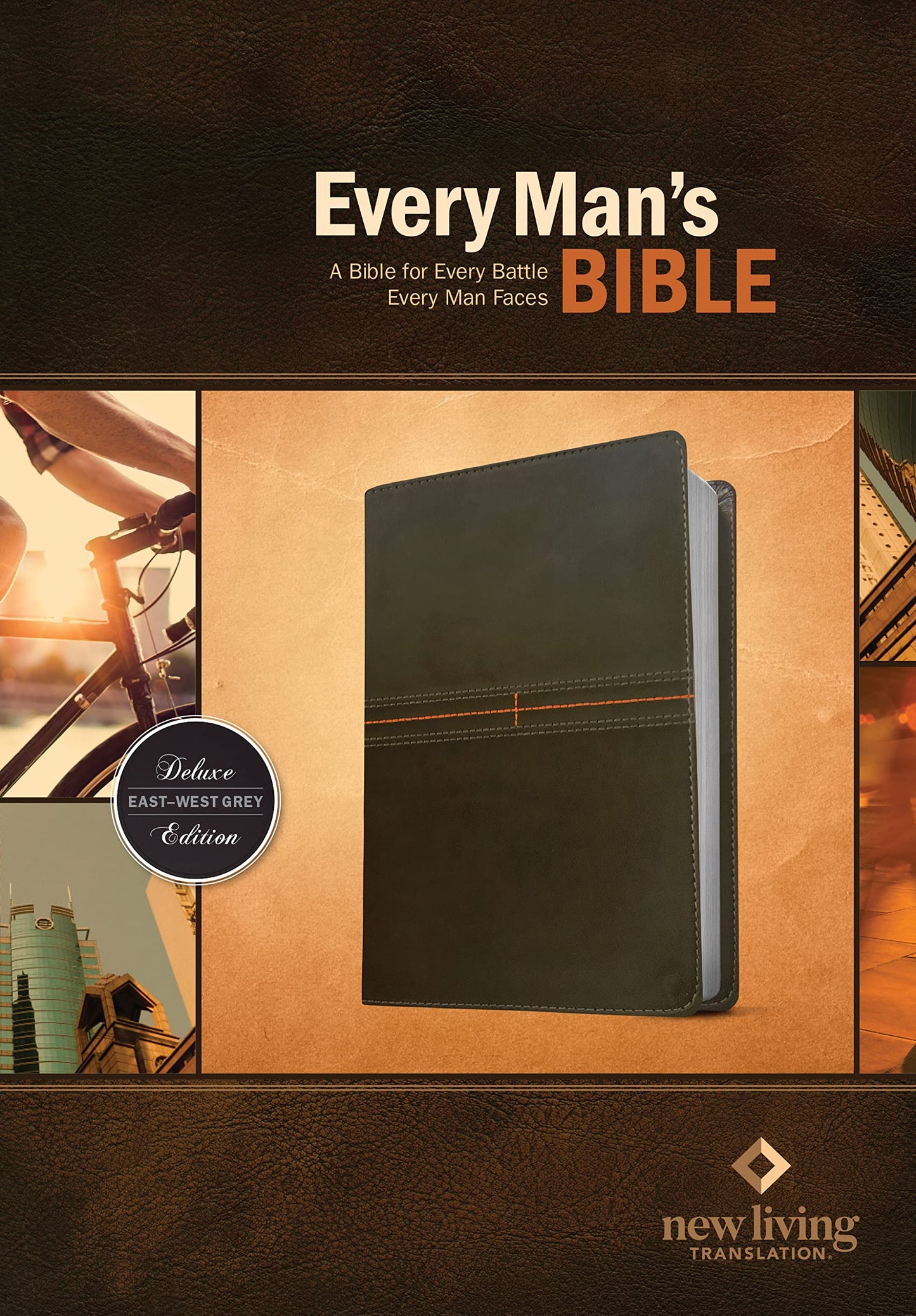 Every Man's Bible NLT (LeatherLike, East–West Grey)