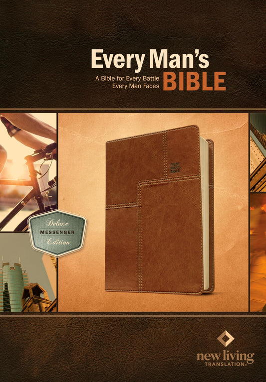 Every Man's Bible NLT, Deluxe Messenger Edition (LeatherLike, Brown)