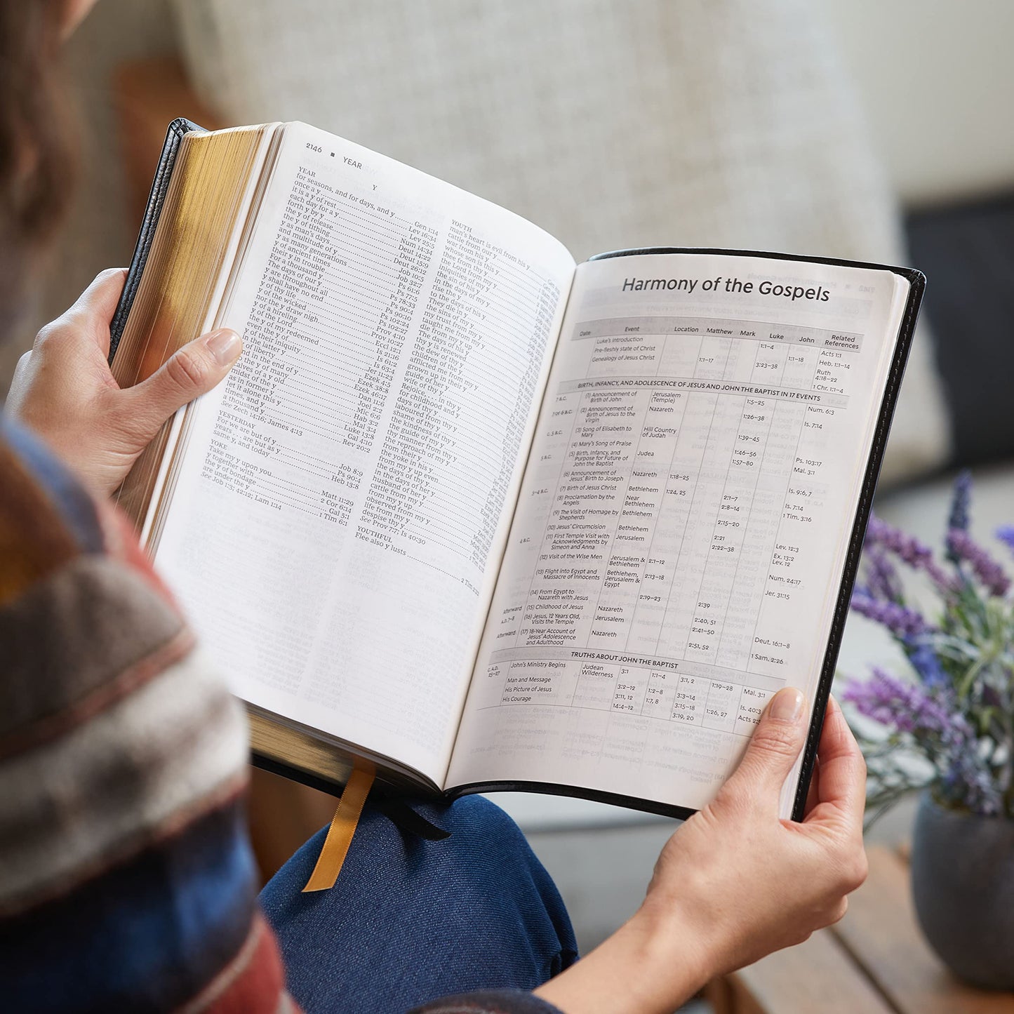 KJV, Foundation Study Bible, Large Print, Leathersoft, Brown, Red Letter, Comfort Print: Holy Bible, King James Version