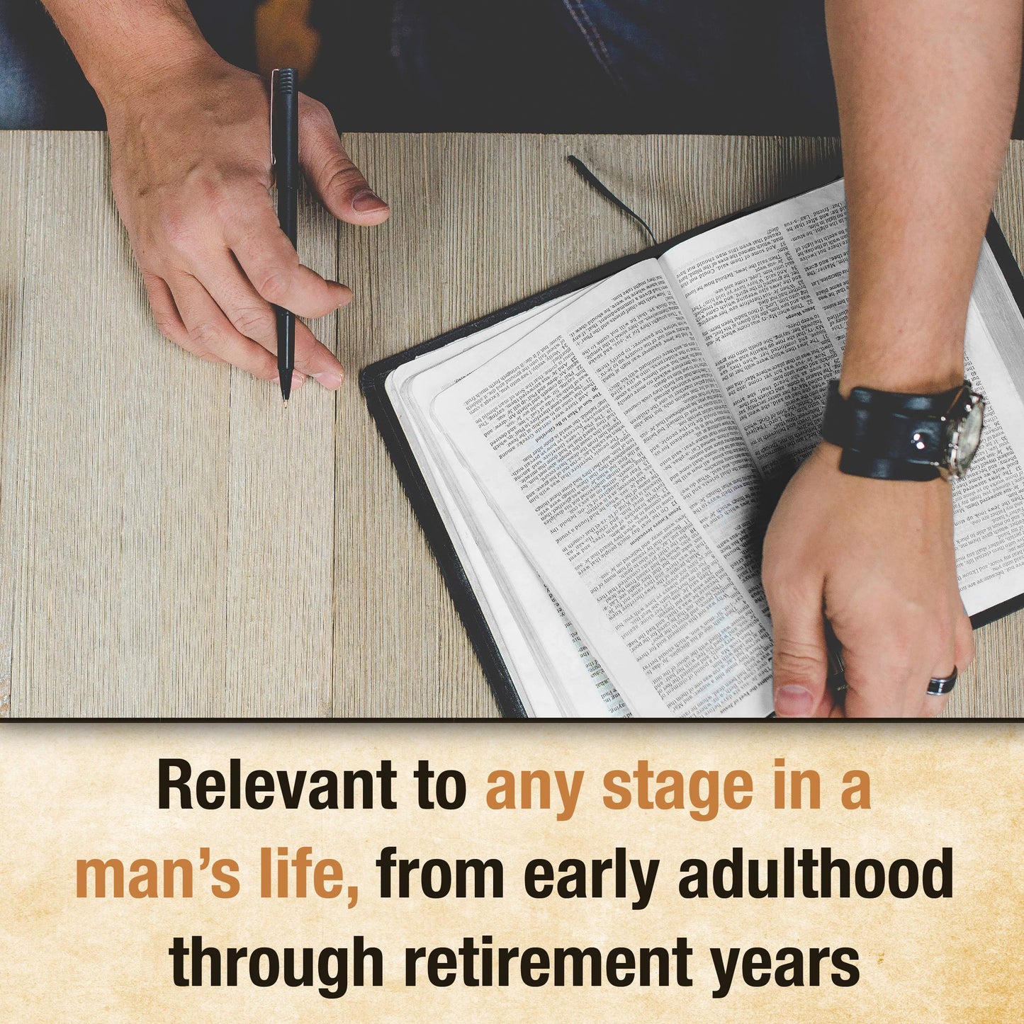 Every Man's Bible NIV, Large Print (LeatherLike, Cross Saddle Tan)